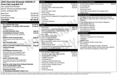 2026 Chevrolet Silverado 3500 HD LT DRW