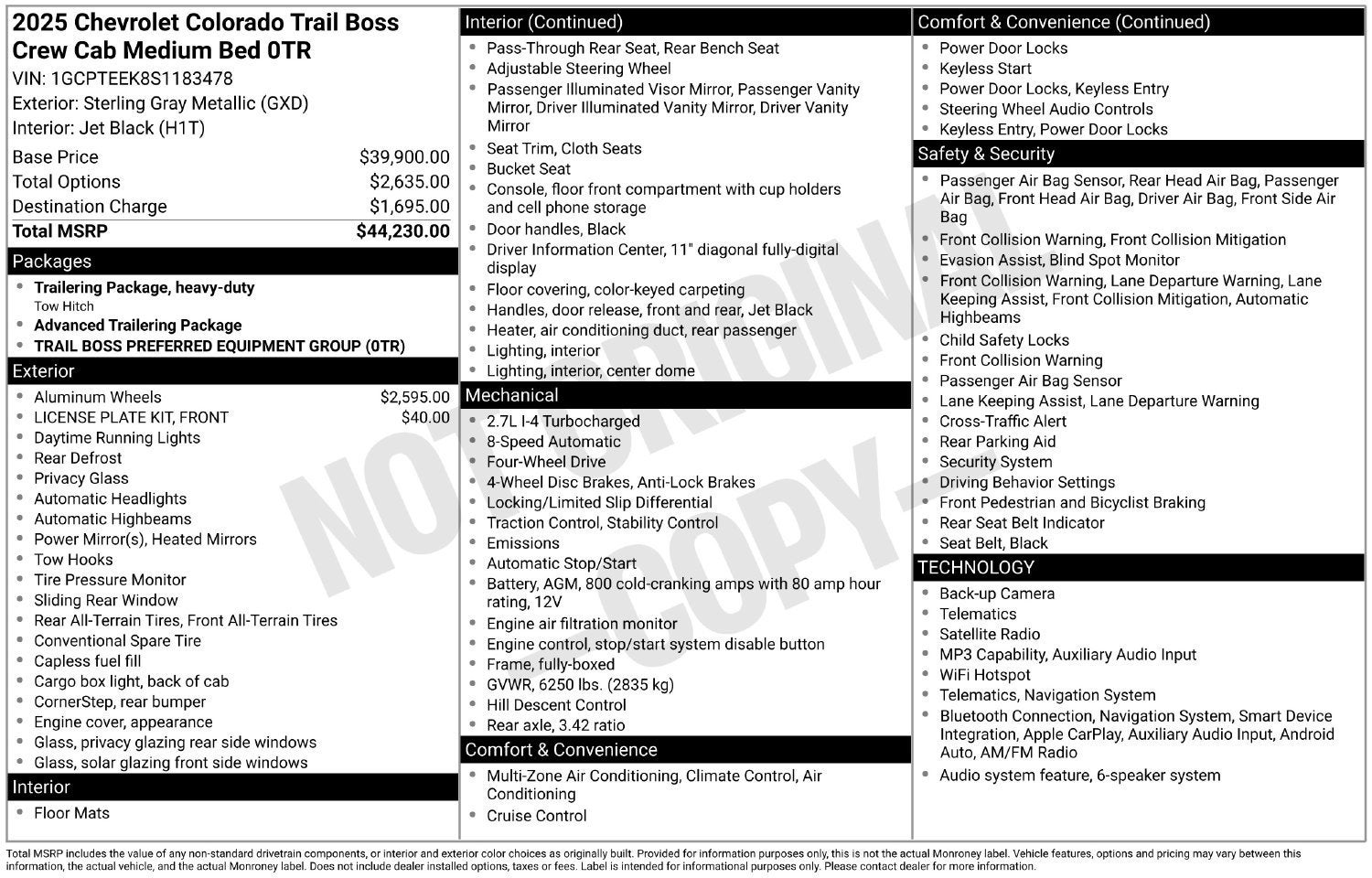 2025 Chevrolet Colorado Trail Boss