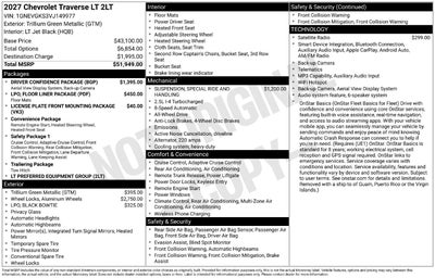 2027 Chevrolet Traverse LT