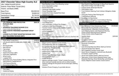 2027 Chevrolet Tahoe High Country