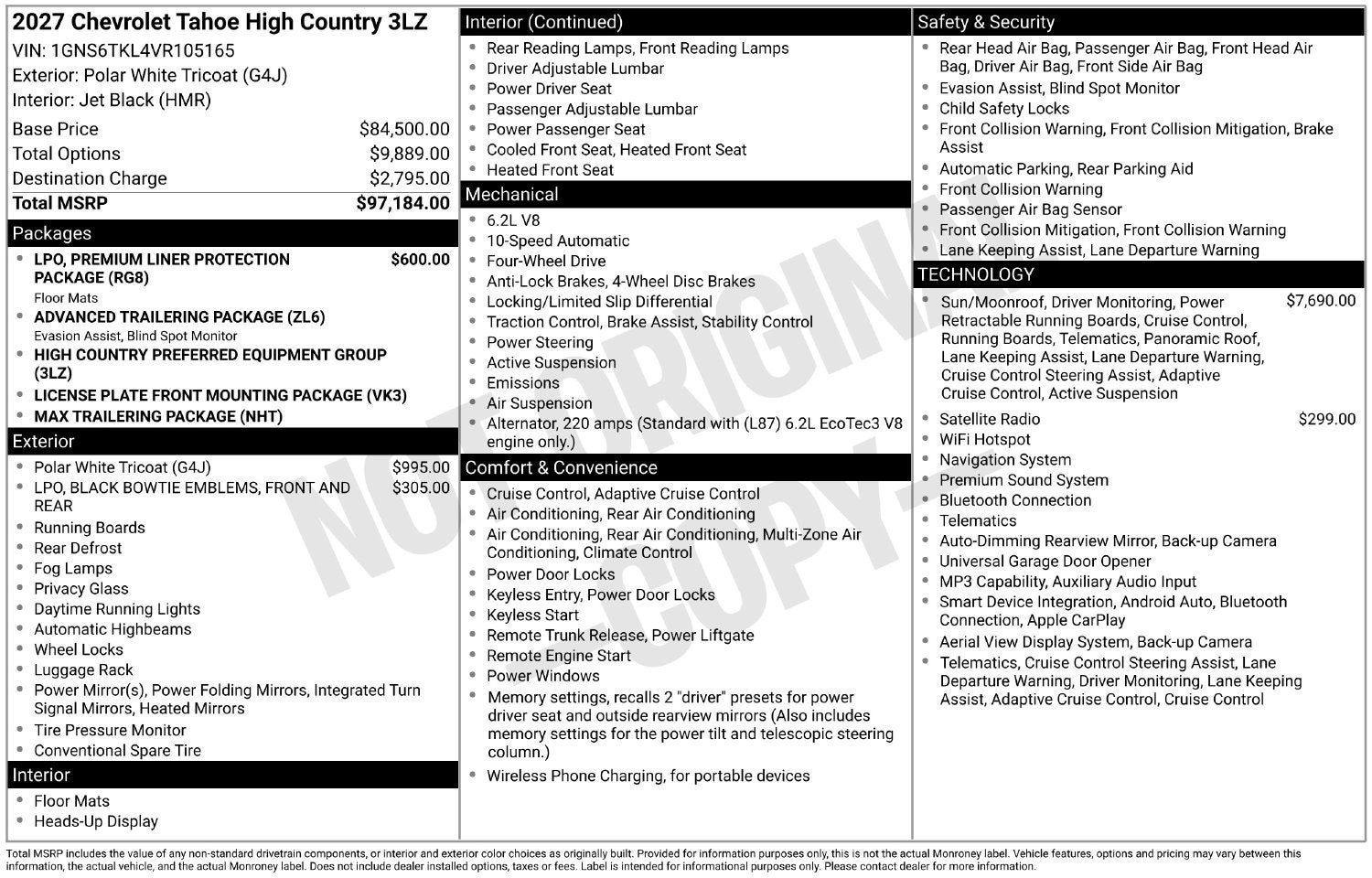 2027 Chevrolet Tahoe High Country