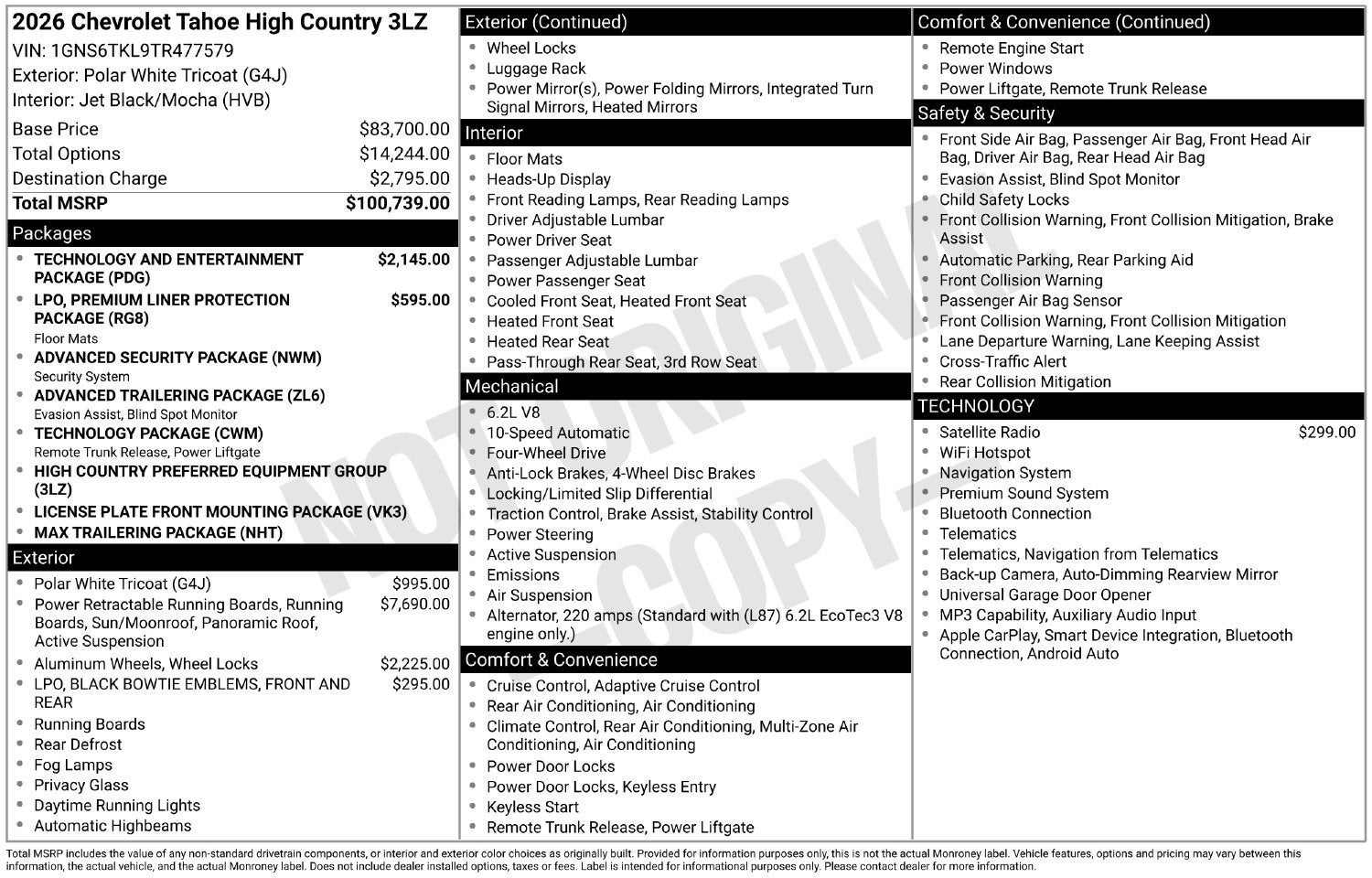 2026 Chevrolet Tahoe High Country