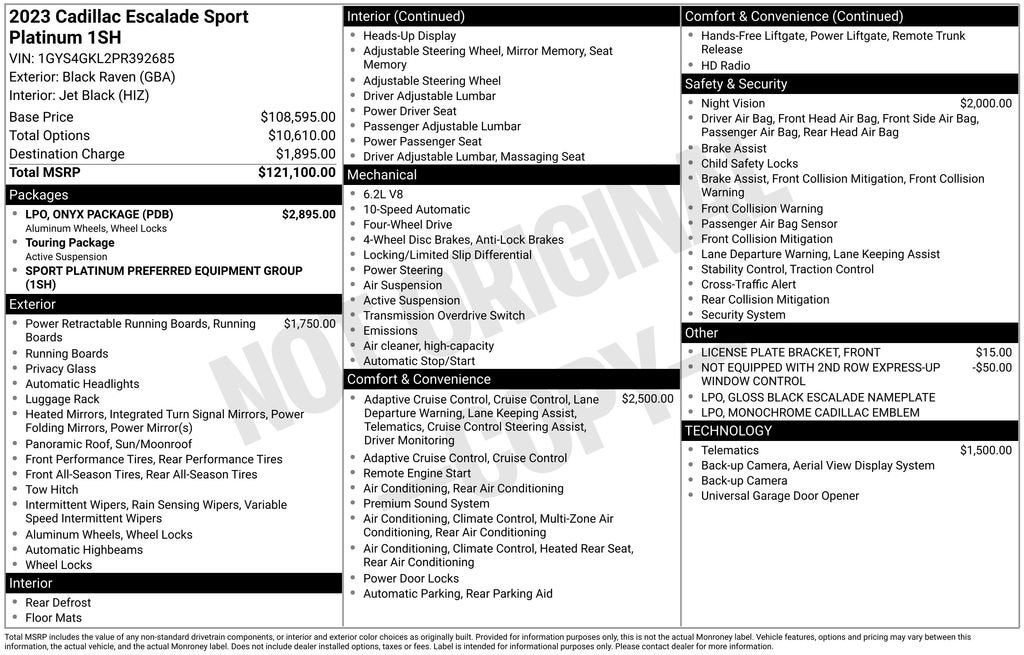 2023 Cadillac Escalade Sport Platinum