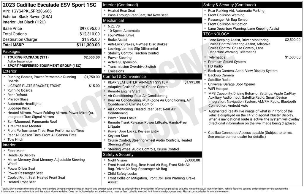 2023 Cadillac Escalade ESV Sport