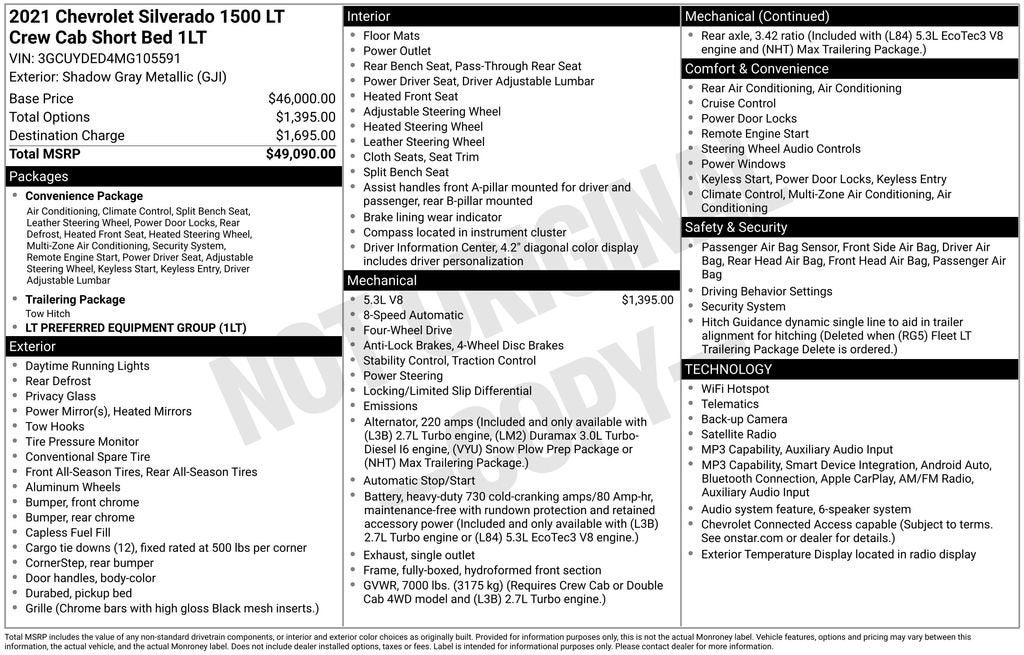 2021 Chevrolet Silverado 1500 LT