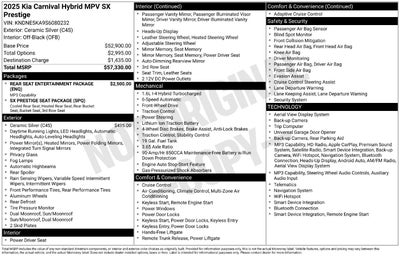 2025 Kia Carnival Hybrid SX Prestige